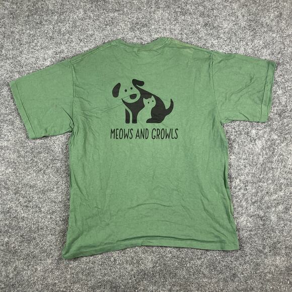 Changes T-Shirt Mens Size XL Green Graphic Paw Print Single Stitch - Picture 9 of 10